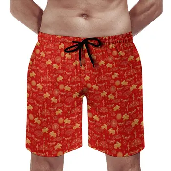 Спортни къси панталони Red Rabbit, Летни китайски Традиционни Ежедневни плажни къси панталони, Мъжки бански с быстросохнущим модел за бягане