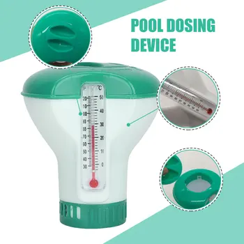 Плаващ опаковка хлор за басейн с термометър, Автоматичен апликатор за дезинфекция, Помпа за спа-вани, Аксесоари за басейна