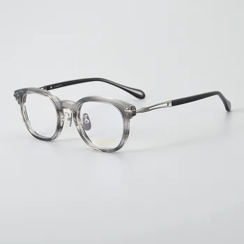Кръгли ацетатные дамски слънчеви очила в рамки, Индивидуален дизайн, Очила в художествена ивица, Оптични очила за четене, Висококачествени мъжки