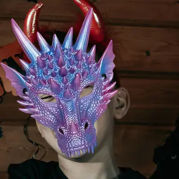 3D маска на дракон, костюм за Хелоуин, Cosplay, маска за възрастни, маска страшно животно за парти