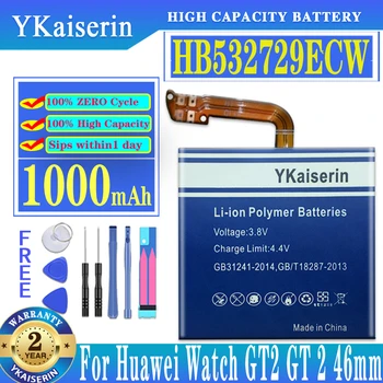 YKaiserin Батерия 1000 mah За Huawei Watch GT2 GT 2 Smartwatch 46 мм HB532729ECW Батерия + Инструменти
