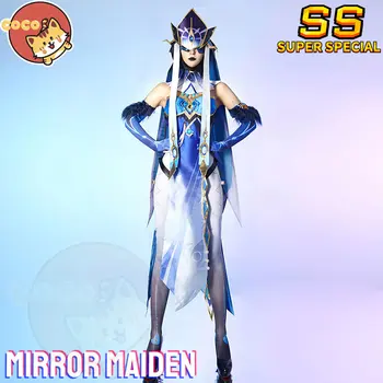 CoCos-SS Играта Genshin Impact Mirror Maiden Cosplay Костюм Игра Genshin Impact Cosplay Снежна Момиче Огледален Пратеник Костюм