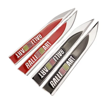 1 Чифт 3D Метални Остриета С Логото на RALLIART, Странично Крило, Автомобили Стикер, Емблемата На Mitsubishi Lancer 10 RalliArt l200 Galant Ralli Art
