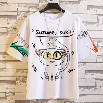 Тениски с аниме Suzume Iwado, Suzume Daijin, лятна тениска за cosplay, Ежедневни тениска Унисекс с къс ръкав, костюми