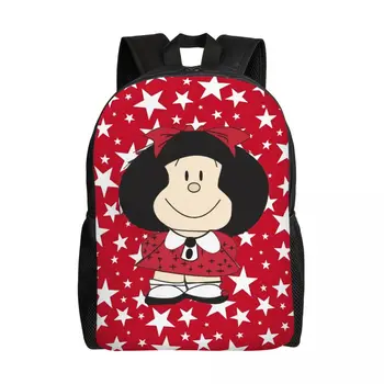 Kawaii Mafalda Мультяшные раници за Мъже и жени, Чанта за книги за студенти, подходящи за 15-инчов лаптоп чанти с Аниме