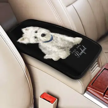 Кутия за Подлакътник Pad Сладки West Highland White Terrier Куче Автомобили, Централна Конзола Защитен Калъф Мат Westie Puppy Кутия За Съхранение