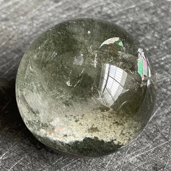 200 г Натурален кристална топка, Зелено призрачен украса, Полиран кварцевая обхват за лечение Рейки