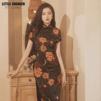Дамски Подобрена версия на Рокли за лято 2023 година, Ново Ежедневното рокля за млади момичета в китайски стил средна дължина