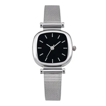 Луксозни ръчни часовници за жени, Модни Аналогов кварцов часовник с каишка от неръждаема стомана, Дамски часовници, Ежедневни цифров часовник-гривна