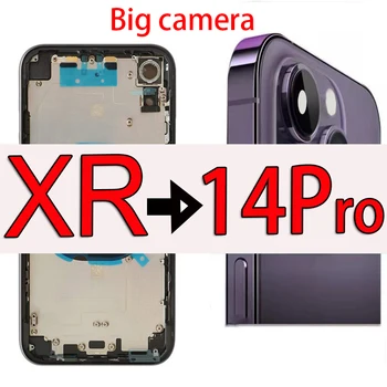 С Голяма камера, микрофон САМ Делото за Xr-14 Pro Задната част Батерия Средната Рамка, Подмяна на корпуса XR-14Pro