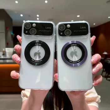 Луксозен силиконов калъф за мобилен телефон iPhone 11 Pro Max Plus, прозрачен магнитен калъф за телефон Apple iPhone 12 13 14