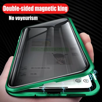 Магнитен калъф със защита от Надзъртане 360 за Samsung Galaxy S20 Ultra S10 E S8 S9 Plus Note 20 10 9 8 A51 A71, Двупосочен Стъклен Калъф