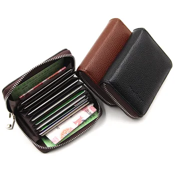 Нова Чанта за органных карти, Кратък Чантата си, с няколко позиции на карти, мъжки и дамски чанта за визитни картички с изображение Личи Голям капацитет