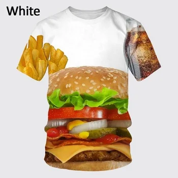 С къси ръкави 2023 годишният нов fastfood 3D печатни мъже с кръгло деколте t риза тениска ежедневни хип-хоп