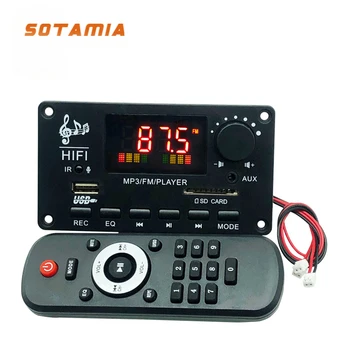 SOTAMIA Bluetooth Усилвател на Мощност Такса за Декодиране на звук 2x50 W Стерео Мини Усилвател Цветен Екран със Запис на Разговор Радио Без Загуба 12V