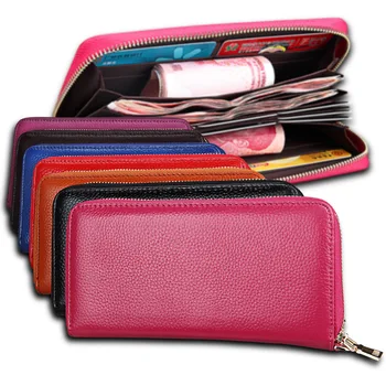 Модни портмоне с цип, дамски дълги портмонета, чанти, портмонета, държач за карти, кожен портфейл-портфейл