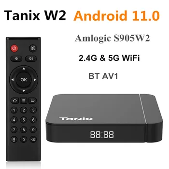 Android 11,0 Tanix W2 TV Box Amlogic S905W2 2G 16G TVBOX H. 265 3D AV1 БТ 2,4 G 5G Wifi 4K HDR Видео Телеприставка PK TX3