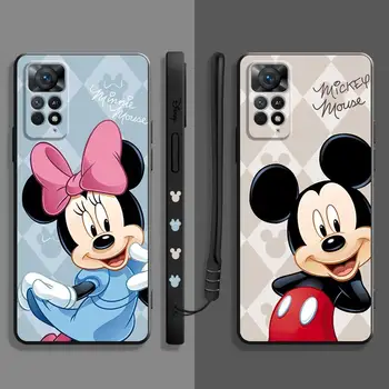 Disney Мики и Мини Маус Пара Течен Калъф За Телефон Xiaomi Redmi Note 11 11T 9 9S 8 10 Pro за Redmi 8 9T 9А 9В 10В K40