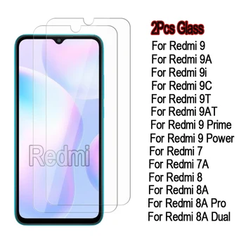 2-1 бр. Стъкло За Redmi 9T 9A 9AT 9i 9C 9 Power Prime Калъф Защитно фолио За екрана Калъф За Xiaomi Redmi 8 7 7A 8A Dual Pro Glass