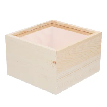 Дървена кутия за съхранение, Калъф за бижута, Контейнер за тоалетна масичка, Тава за обици, Финансирани с етерично масло, с Дървесен декор