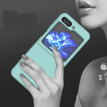Flip5 Висококачествено копринено мека на допир капак за Samsung Galaxy Z Flip 5, течен силиконов сгъваем калъф за вашия телефон