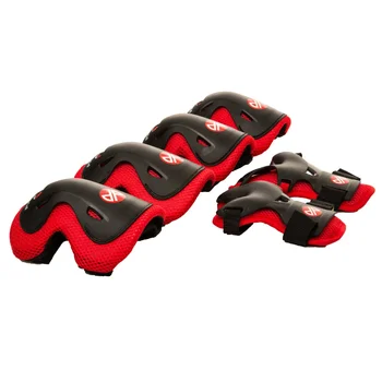 Комплект накладки за скейтборд на лакът, коляно и китката Punisher, младежки 8 +, червен