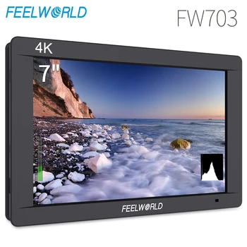 FEELWORLD FW703 7-инчов IPS Full HD 3G SDI 4K, HDMI, Вградена Поле Огледален Монитор, 1920x1200 с Хистограма за Стабилизатор на камерата