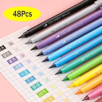 48 бр. цветове вечни моливи студентски поза, без подостряне на моливи, детски моливи за рисуване colorsketchingpencilswholesale