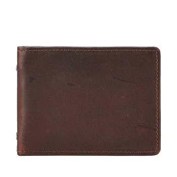 Мъжки Портфейл от естествена кожа с кредитна карта, Случайни Бизнес Притежател на шофьорска книжка, двойно документ за самоличност