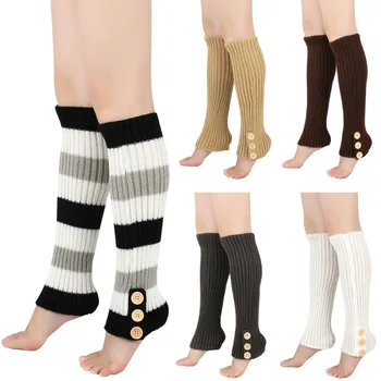 Есенно-зимни топли чорапогащи, Дамски възли дълги ботуши с копчета, Многослойни чорапи за краката, дамски гети, Защита за краката, y2k