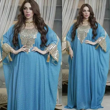 2023 Дубайское рокля Абая за мюсюлманските Жени, Дълга Бурка, Халат Femme Dali, Шифоновое Пластмасови Женствена рокля за Близкия Изток, Дубай