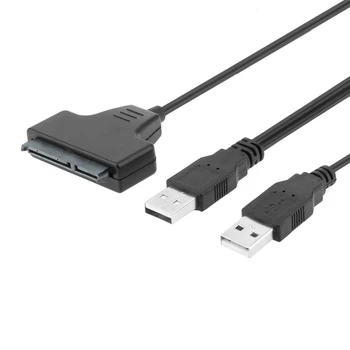 Адаптер USB 2.0 SATA 7 + 15Pin Кабел за 2,5-инчов твърд диск на твърдия диск на лаптоп