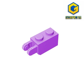 Шарнирный тухла Gobricks GDS-827 1 x 2 Фиксатор, с вертикална края на 2 пръста, 9 зъбите съвместими с lego 30365 children ' s DIY