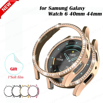 Калъф за Samsung Galaxy Watch 6, 40 мм 44 мм, Diamond кухи екран, защитен капак, рамка за КОМПЮТРИ, Часовници, 6, Аксесоари за умни часа