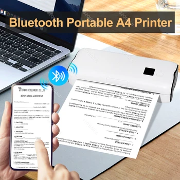 Термопринтер с формат А4 и А5 PDF Bluetooth, безжична, USB, мобилни принтери, Устройство за печат на документи Text World с ролята на хартия