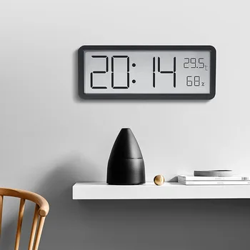 Led дигитални Стенни часовници с магнитен дизайн, Часовници с дисплей на температурата и влажността, Електронен будилник, Настолни часовници с голям екран