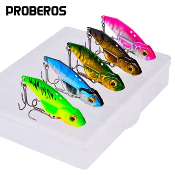 3D Eyes Proberos 5 бр./лот, риболовна стръв 5g-7g-10g-15g, Голяма блесна с куки, 6 цвята, Риболовна стръв, Вибриращи Голяма твърда стръв, Нов набор от
