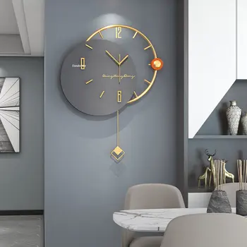 Съвременните Метални стенни часовници и за декорация на хола, стенни часовници Лека Лукс, Креативен дизайн, стенен часовник за домашна Трапезария