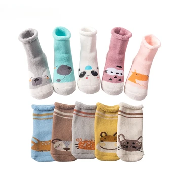 5 Чифта детски чорапи, зимни чорапи за новородени момичета, Трикотажни памучни изолирана топли чорапи за бебета и деца, детски чорапи sokken 0-3 Години