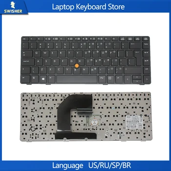 100% чисто Нов В САЩ за HP EliteBook 8460 8460P ProBook 6460 6460B 6465B Черна рамка Черен Английски Лаптоп Keybaod за лаптоп