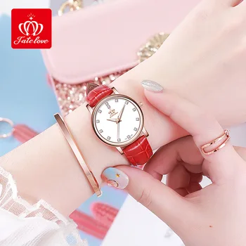 Модни кожени кварцов часовник с бриллиантовым циферблат, най-добрата марка за Луксозни водоустойчиви дамски часовници, подарък за приятелки, дамски часовници