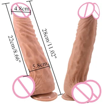 реалистичен Вибратор с дължина 28 см, Секс-играчка за мастурбацията на жените и мъжете, Огромен вибратор, пенис, със силна вендузата, Огромен вибратор